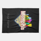 Memphis Tennessee Verenigde Staten Retro Skyline Theedoek (Horizontaal)