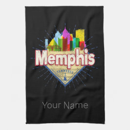Memphis Tennessee Verenigde Staten Retro Skyline Theedoek