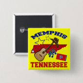 Memphis, Tennessee Vierkante Button 5,1 Cm (Voorkant /achterkant)