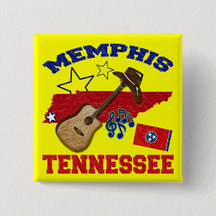 Memphis, Tennessee Vierkante Button 5,1 Cm