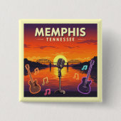  Memphis Tennessee Vierkante Button 5,1 Cm (Voorkant)