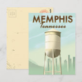 Memphis Tennessee vintage reisposter Briefkaart (Voorkant / Achterkant)