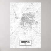 Memphis, Tennessee (zwart op wit) Poster (Voorkant)
