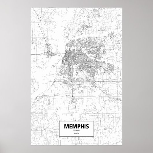 Memphis, Tennessee (zwart op wit) Poster (Voorkant)