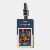 Memphis, TN | Beale Street Neon Bagagelabel (Voorkant verticaal)