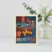 Memphis, TN | Beale Street Neon Briefkaart (Staand voorkant)