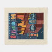 Memphis, TN | Beale Street Neon Fleece Deken (Voorkant (Horizontaal))
