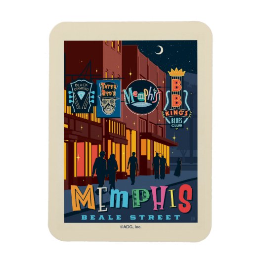 Memphis, TN | Beale Street Neon Magneet (Verticaal)
