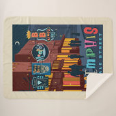 Memphis, TN | Beale Street Neon Sherpa Deken (Voorkant (horizontaal))