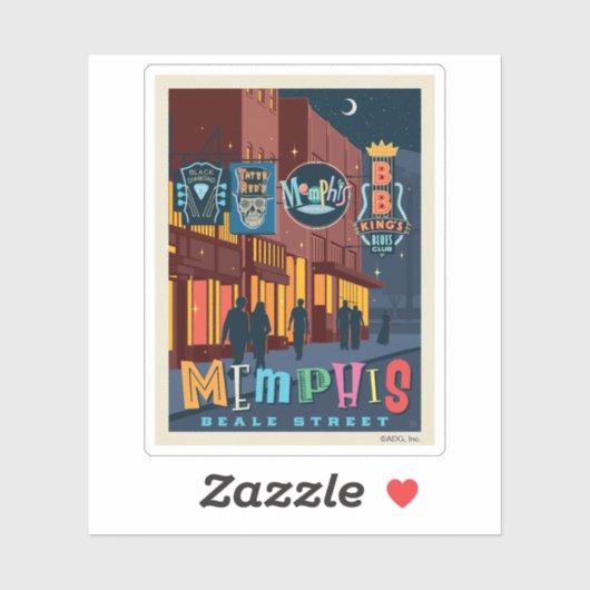 Memphis, TN | Beale Street Neon Sticker (Vel)