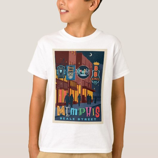 Memphis, TN | Beale Street Neon T-shirt (Voorkant)