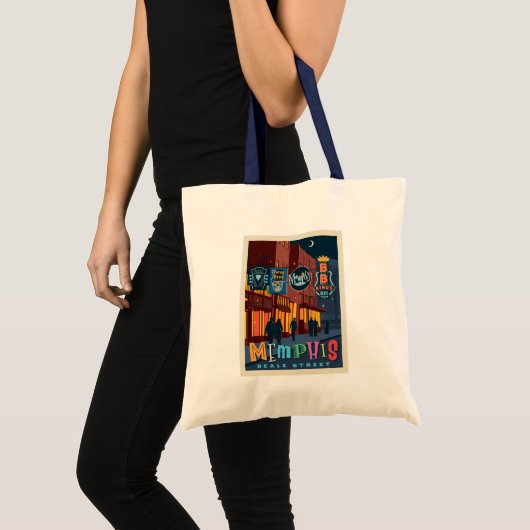 Memphis, TN | Beale Street Neon Tote Bag (Voorkant (product))