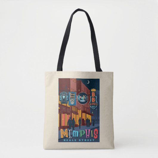 Memphis, TN | Beale Street Neon Tote Bag (Voorkant)