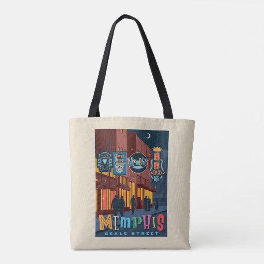Memphis, TN | Beale Street Neon Tote Bag (Achterkant)