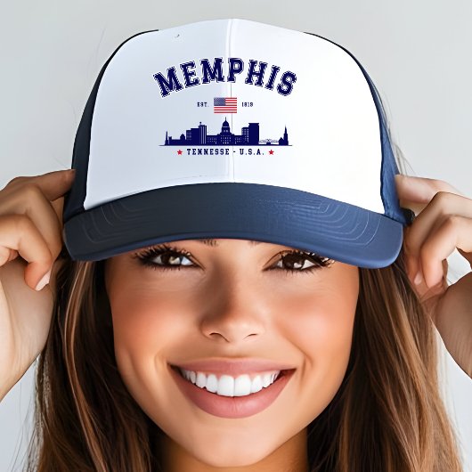 "Memphis TN Embroidered – Classic Skyline  Trucker Pet