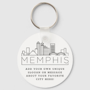 Memphis, TN gestileerde Skyline Aangepaste sloga Sleutelhanger