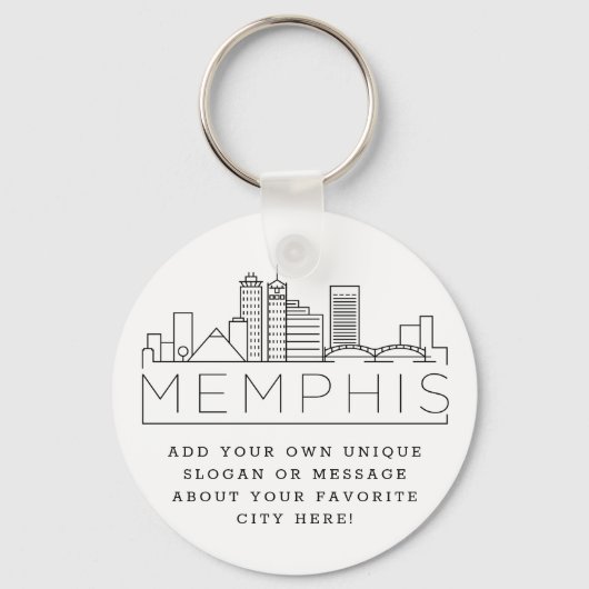 Memphis, TN gestileerde Skyline | Aangepaste sloga Sleutelhanger (Voorkant)