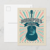 Memphis, TN: Gitaarserie | rock-'n-roll Briefkaart (Voorkant / Achterkant)
