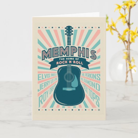 Memphis, TN: Gitaarserie | rock-'n-roll Kaart (Gele Bloem)