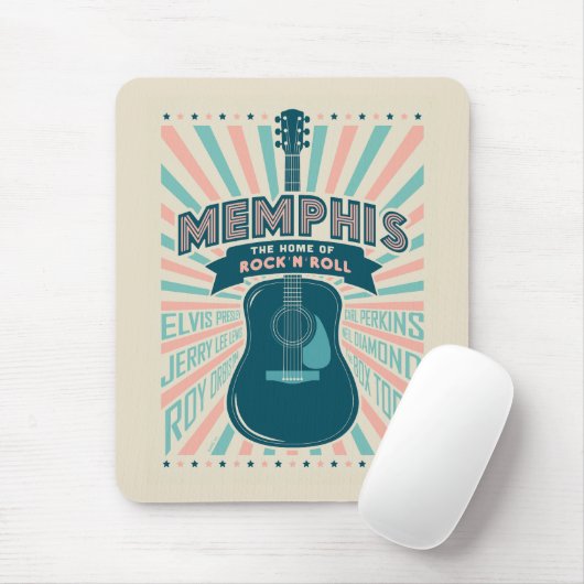 Memphis, TN: Gitaarserie | rock-'n-roll Muismat (Met muis)