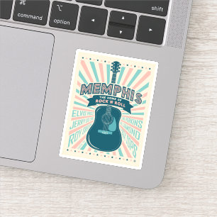 Memphis, TN: Gitaarserie   rock-'n-roll Sticker