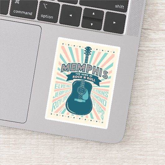 Memphis, TN: Gitaarserie | rock-'n-roll Sticker (Detail)