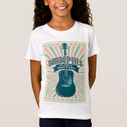 Memphis, TN: Gitaarserie | rock-'n-roll T-shirt (Voorkant)
