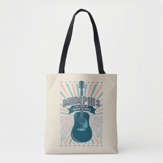 Memphis, TN: Gitaarserie | rock-'n-roll Tote Bag (Voorkant)