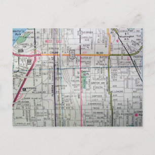 MEMPHIS, TN  Map Briefkaart
