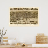 Memphis, TN Panoramische Kaart - 1887 Poster (Keuken)