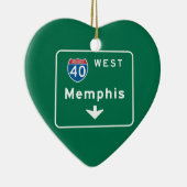 Memphis, TN-verkeersteken Keramisch Ornament (Rechts)
