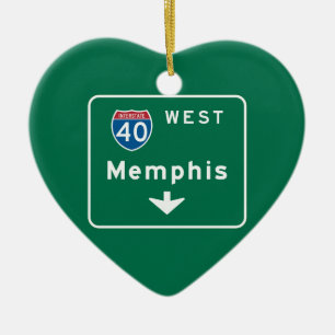 Memphis, TN-verkeersteken Keramisch Ornament