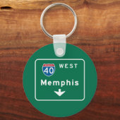 Memphis, TN-verkeersteken Sleutelhanger (Voorkant)