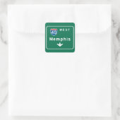 Memphis, TN-verkeersteken Vierkante Sticker (Tas)