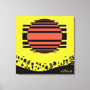 Memphis Tossed Bits Canvas Afdruk
