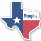Memphis TX vlag Sticker (Voorkant)