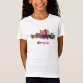 Memphis V2 skyline in watercolor T-shirt (Voorkant)