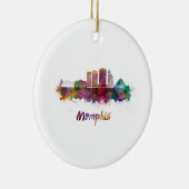 Memphis V2 skyline in waterverf Keramisch Ornament (Rechts)