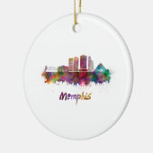 Memphis V2 skyline in waterverf Keramisch Ornament (Links)