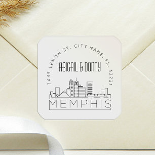 Memphis Wedding   Afdichting van vooraf geadressee Vierkante Sticker