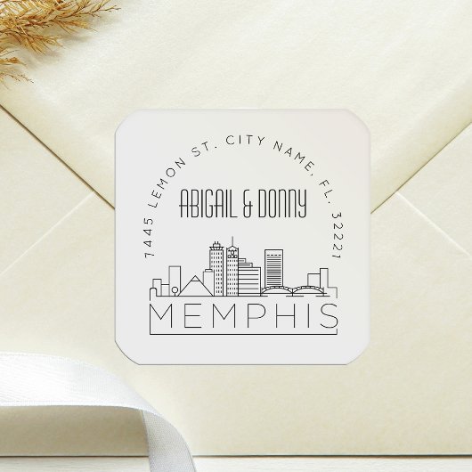 Memphis Wedding | Afdichting van vooraf geadressee Vierkante Sticker