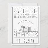 Memphis Wedding | Gestileerde skyline De datum ops Kaart (Voorkant)