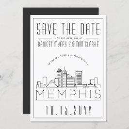 Memphis Wedding | Gestileerde skyline De datum ops Kaart