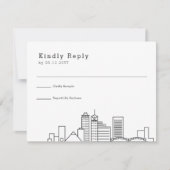 Memphis Wedding | Gestileerde Skyline RSVP (Voorkant)