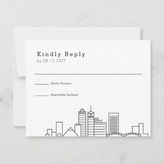 Memphis Wedding | Gestileerde Skyline RSVP (Voorkant)