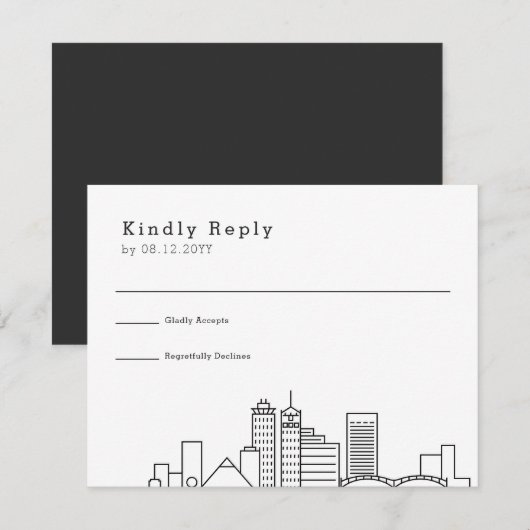 Memphis Wedding | Gestileerde Skyline RSVP (Voorkant / Achterkant)
