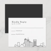 Memphis Wedding | Gestileerde Skyline RSVP Kaartje (Voorkant / Achterkant)