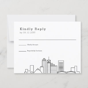 Memphis Wedding   Gestileerde Skyline RSVP Kaartje
