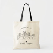 Memphis Wedding | Gestileerde skyline Tote Bag (Voorkant)