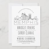 Memphis Wedding | Gestileerde Skyline uitnodiging (Voorkant)
